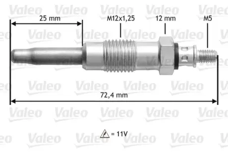 VALEO BMW свічка розжарювання 2.4D,2.5D valeo phc 345100 Rover