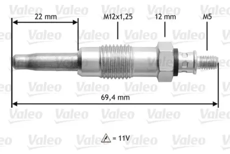 VALEO DB свічка розжарювання OM 601-603 93- valeo phc 345116