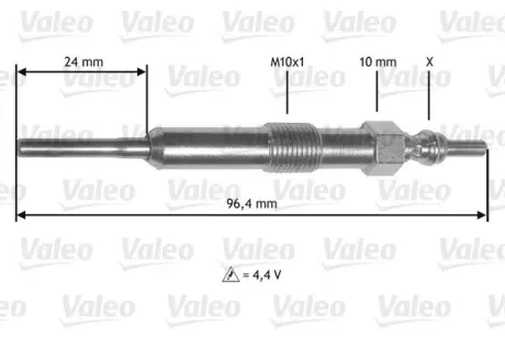 VALEO RENAULT свічка розжарювання Kangoo 1.5dCi 09-,Dacia Logan 1.5dCi 10-,Nissan valeo phc 345171 Infiniti