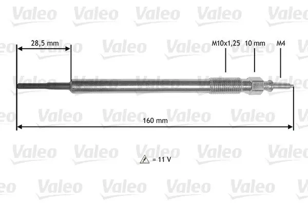VALEO TOYOTA свічка розжарювання Avensis 2.0D-4D,Land Cruiser 4.5D-4D,Corolla,Rav 4 III valeo phc 345177