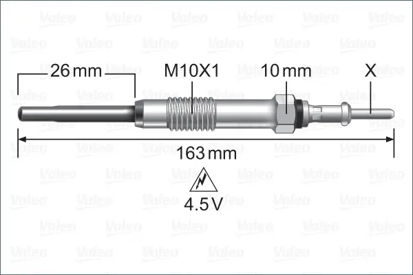VALEO NISSAN Свічка розжарювання 4.6V Navara,Pathfinder,Qashqai,X-Trail,Opel Vivaro,Renault Trafic II,Master III 1.6/2.5dCi 06- valeo phc 345235