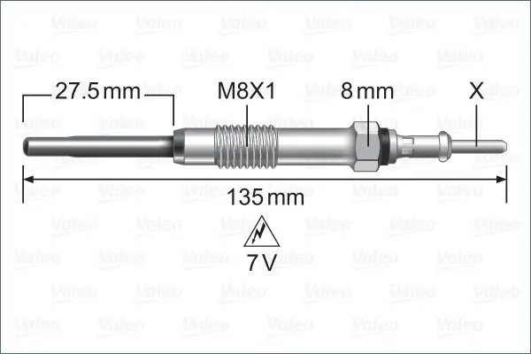 VALEO VOLVO свічка розжарювання 7V C30,S60/80,V,XC60-90 2.0/2.4D 06- valeo phc 345251