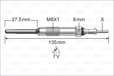 VALEO VOLVO свічка розжарювання 7V C30,S60/80,V,XC60-90 2.0/2.4D 06- valeo phc 345251