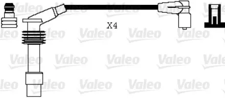VALEO дроти високого напруги 4шт. OPEL Astra, Omega, Vectra 1,4-2,0 Valeo phc 346074