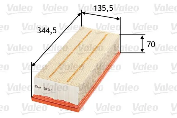 Фільтр повітряний AUDI/SEAT/SKODA/VW A3/Altea/Octavia/Beetle ""1,4-2,0 ""03>> Valeo phc 585001 (фото 1)