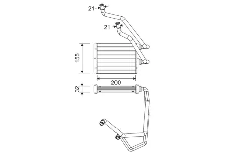 VALEO NISSAN Радіатор опал. салону X-TRAIL I 2.0 01-, 2.2 04-, 2.5 02- Valeo phc 811640