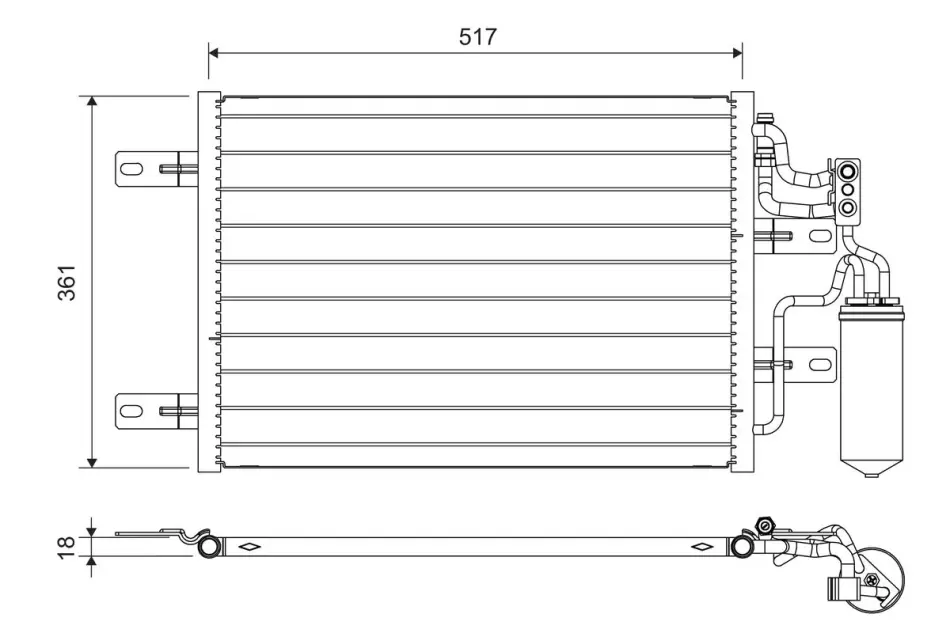 VALEO OPEL Радіатор кондиціонера (конденсатор) з осушувачем Meriva A 03- Valeo phc 814014 (фото 1)