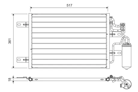 VALEO OPEL Радіатор кондиціонера (конденсатор) з осушувачем Meriva A 03- valeo phc 814014