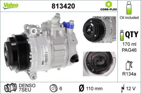 Компресор кондиціонера valeo phc 813420 на Мерседес M-Class/GLE-Class w166