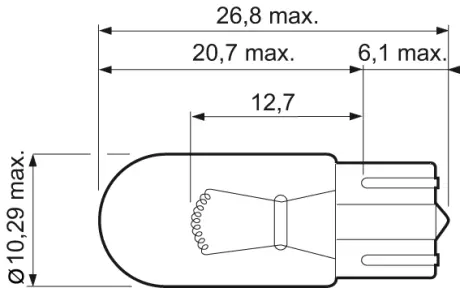 Лампа накаливания (в картоне)-W5W X10 ESSENTIAL Valeo phc 032211