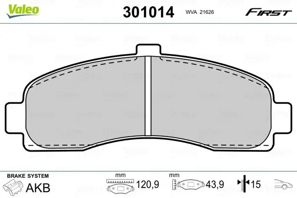 Передние тормозные колодки valeo phc 301014