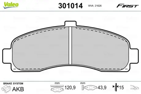Передние тормозные колодки valeo phc 301014 Ниссан Micra к11