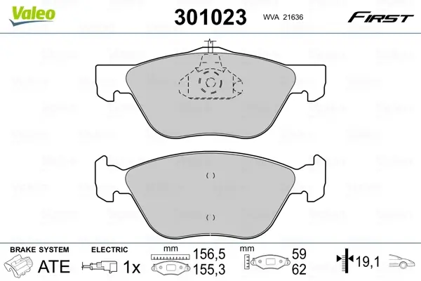 Передні тормозні (гальмівні) колодки Valeo phc 301023" (фото 1)