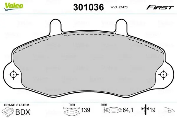 Передні тормозні (гальмівні) колодки Valeo phc 301036 (фото 1)