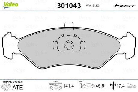 Передние тормозные колодки valeo phc ""301043" на Форд KA