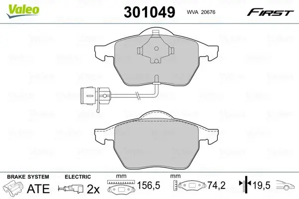 Передні тормозні (гальмівні) колодки Valeo phc 301049 (фото 1)