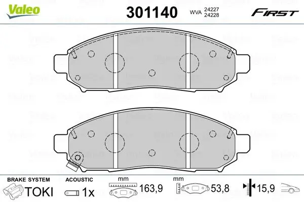 Передние тормозные колодки valeo phc 301140