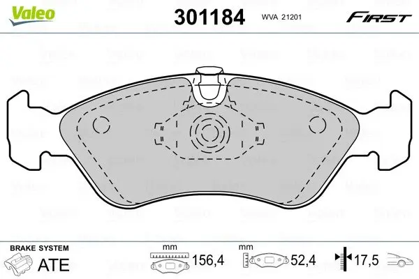 Передні тормозні (гальмівні) колодки Valeo phc 301184 (фото 1)