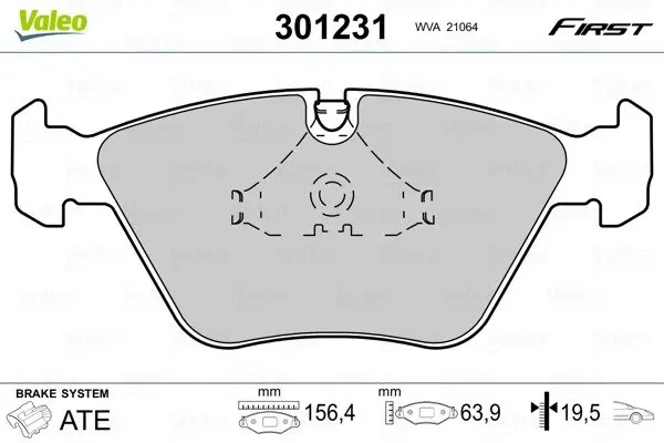Передние тормозные колодки valeo phc 301231