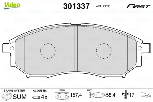 Передние тормозные колодки valeo phc 301337