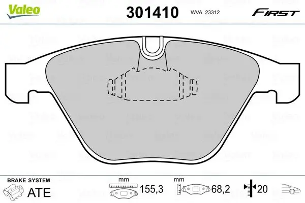 Передние тормозные колодки valeo phc 301410