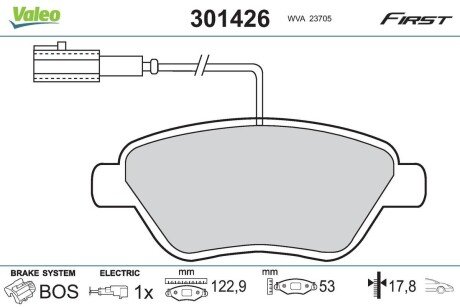 Передние тормозные колодки valeo phc ""301426"