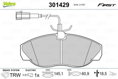 Передние тормозные колодки valeo phc ""301429" на Фиат Дукато 230