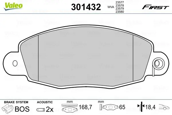 Передні тормозні (гальмівні) колодки Valeo phc 301432 (фото 1)