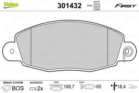 Передние тормозные колодки valeo phc ""301432" на Форд Transit