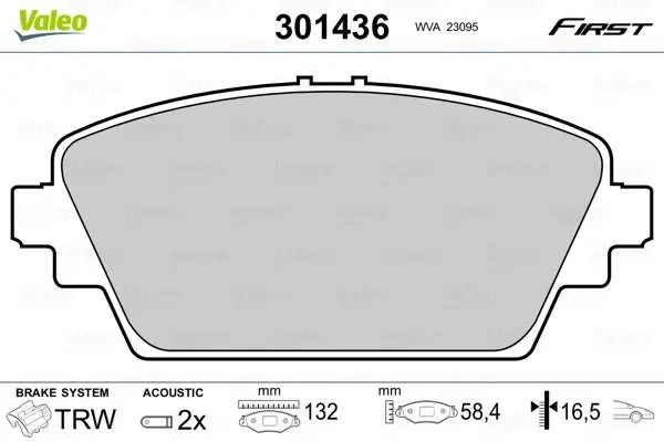 Передні тормозні (гальмівні) колодки Valeo phc 301436 (фото 1)