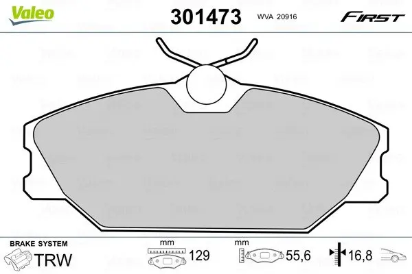 Передні тормозні (гальмівні) колодки Valeo phc 301473 (фото 1)