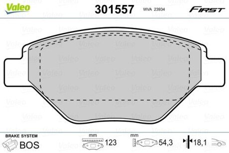 Передние тормозные колодки valeo phc ""301557" на Рено Меган 2