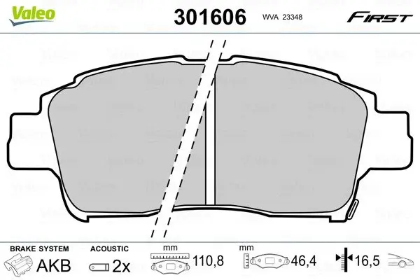 Передние тормозные колодки valeo phc ""301606"