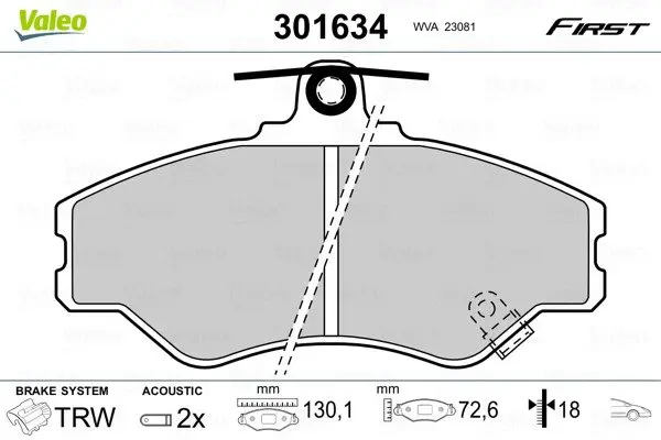Передние тормозные колодки valeo phc 301634