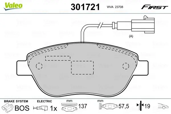 Передние тормозные колодки valeo phc ""301721"