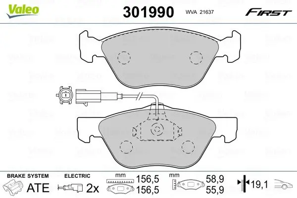 Передние тормозные колодки valeo phc ""301990"