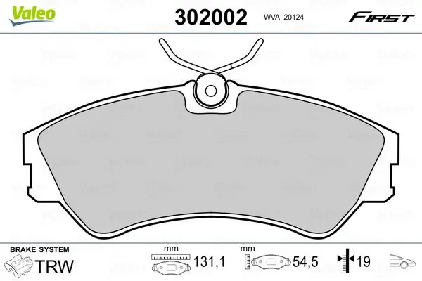 Передние тормозные колодки valeo phc ""302002"