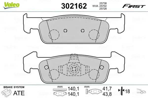 Передние тормозные колодки valeo phc 302162