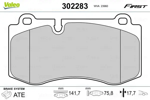 Передні тормозні (гальмівні) колодки Valeo phc 302283 (фото 1)