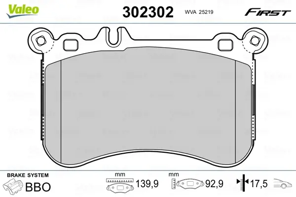 Передні тормозні (гальмівні) колодки Valeo phc 302302 (фото 1)