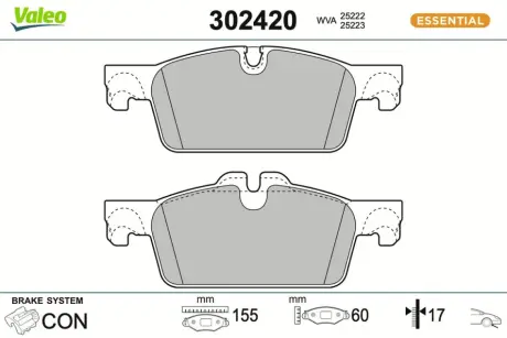 Передние тормозные колодки valeo phc 302420 Пежо 508