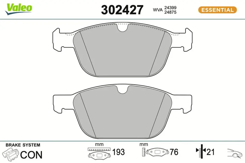 Передние тормозные колодки valeo phc 302427