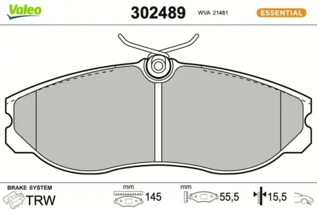 Передние тормозные колодки valeo phc 302489 Ниссан Serena с23