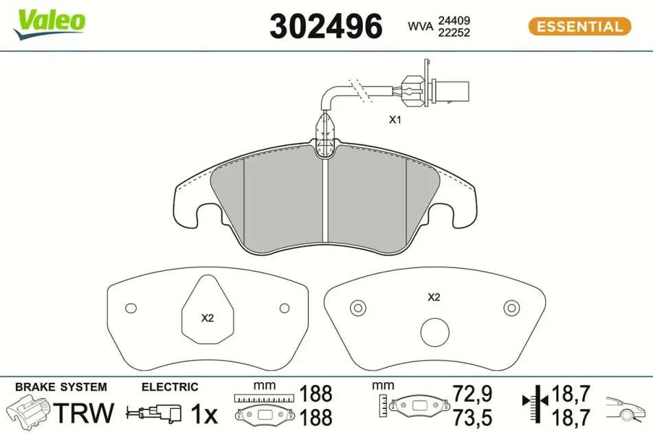 Передние тормозные колодки valeo phc 302496