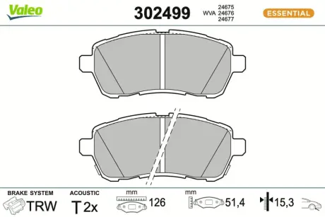 Передние тормозные колодки valeo phc 302499 Сузуки Балено