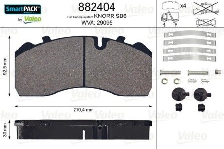 Передние тормозные колодки valeo phc 882404