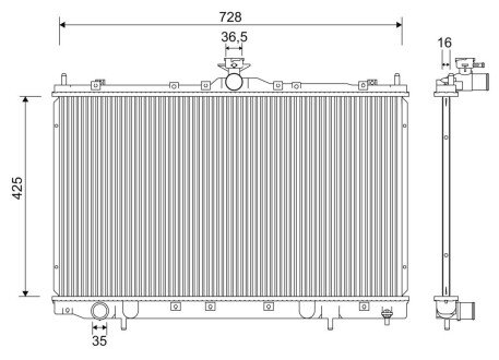 Радіатор охолодження двигуна valeo phc 701239 на Митсубиси Грандис