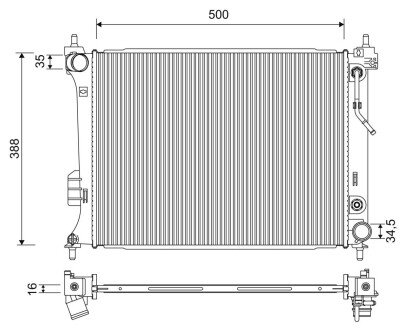 Радіатор охолодження двигуна valeo phc 701254 на Hyundai I20