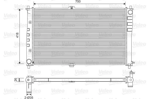 Радіатор охолодження двигуна Valeo phc 701602 (фото 1)