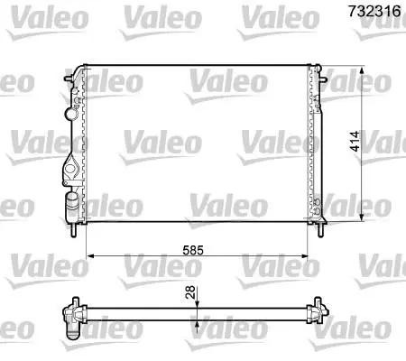Радіатор охолодження двигуна Valeo phc 732316 (фото 1)